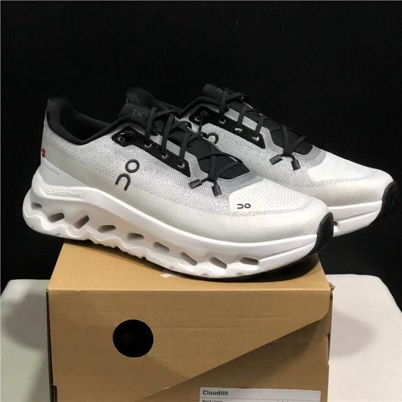 Ona Run white running sneakers with black lace panel